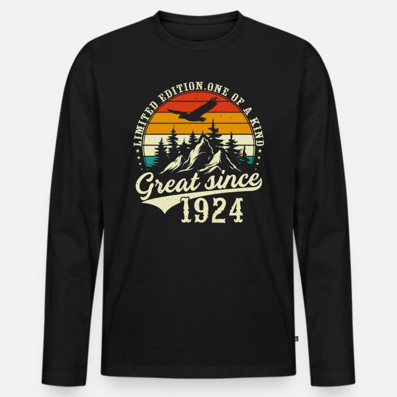 Einzigartig seit 1924 - Männer Premium Bio Langarmshirt - Schwarz