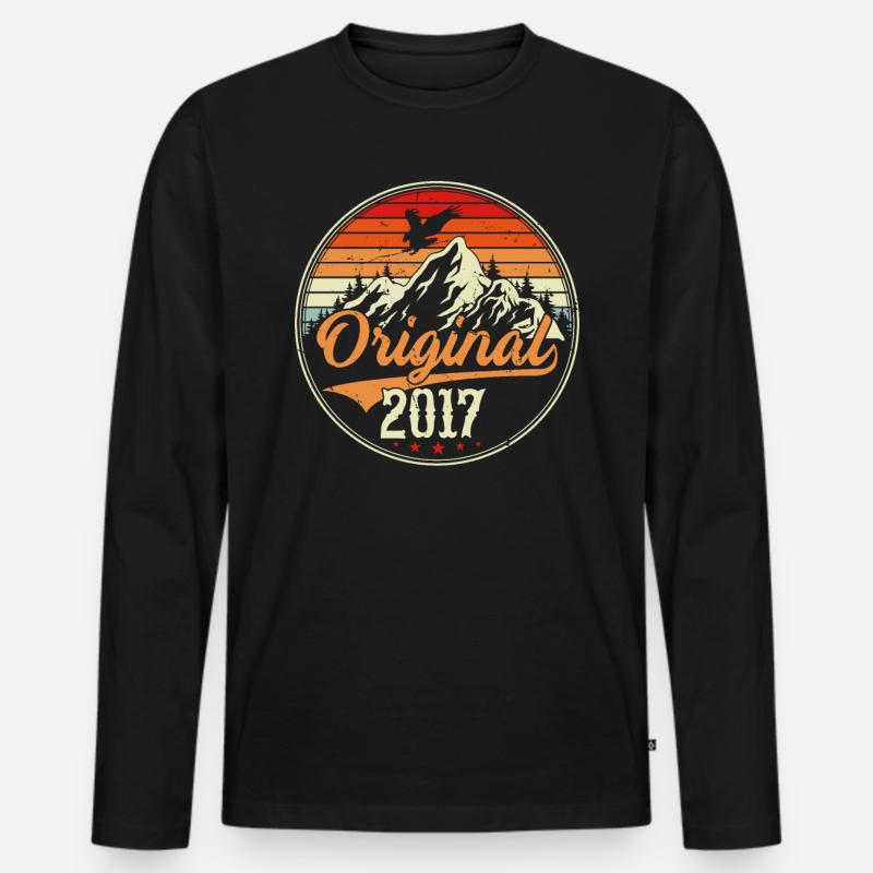 Original 2017 - Männer Premium Bio Langarmshirt - Schwarz