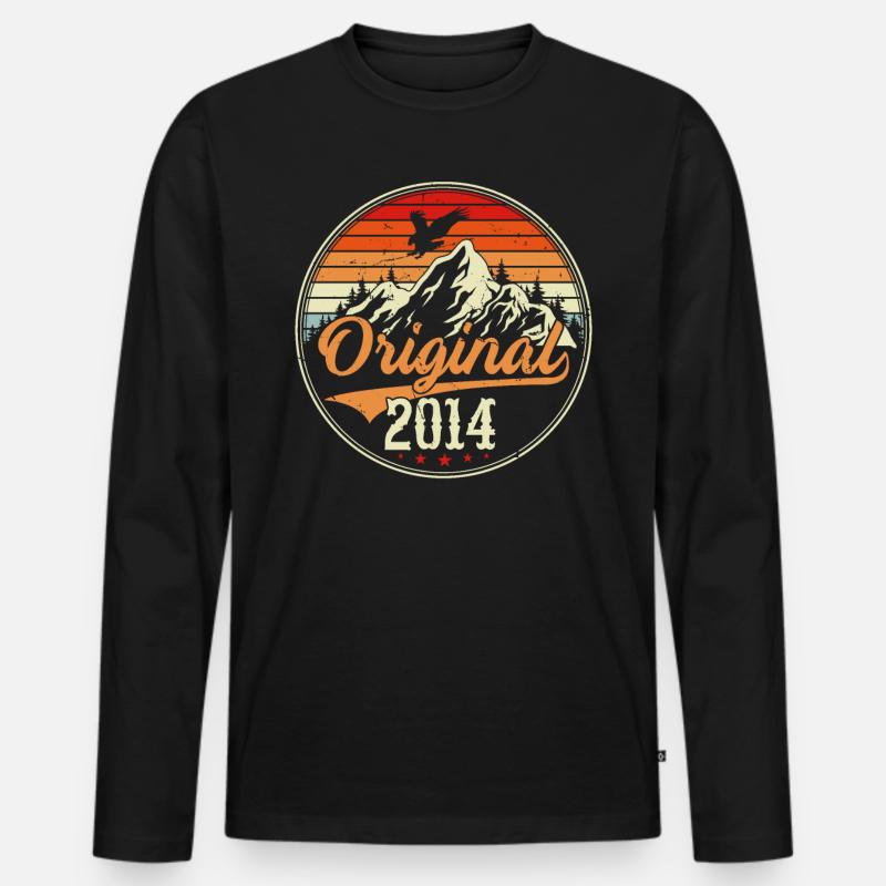 Original 2014 - Männer Premium Bio Langarmshirt - Schwarz