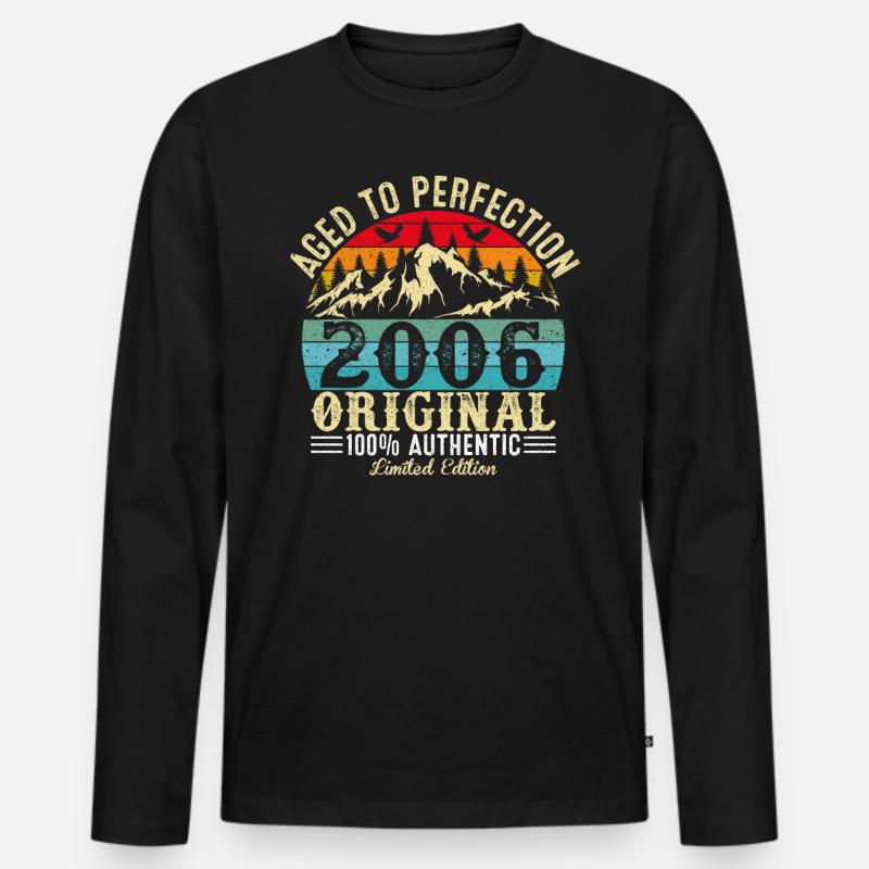 Perfekt gealtert 2006 Original - Männer Premium Bio Langarmshirt - Schwarz