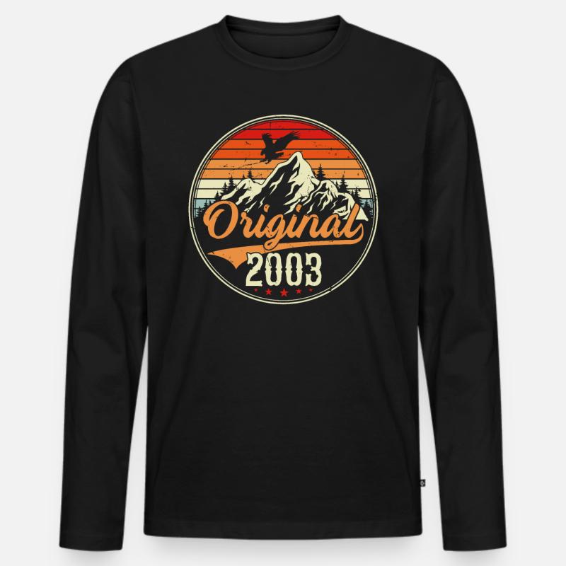 Original 2003 - Männer Premium Bio Langarmshirt - Schwarz