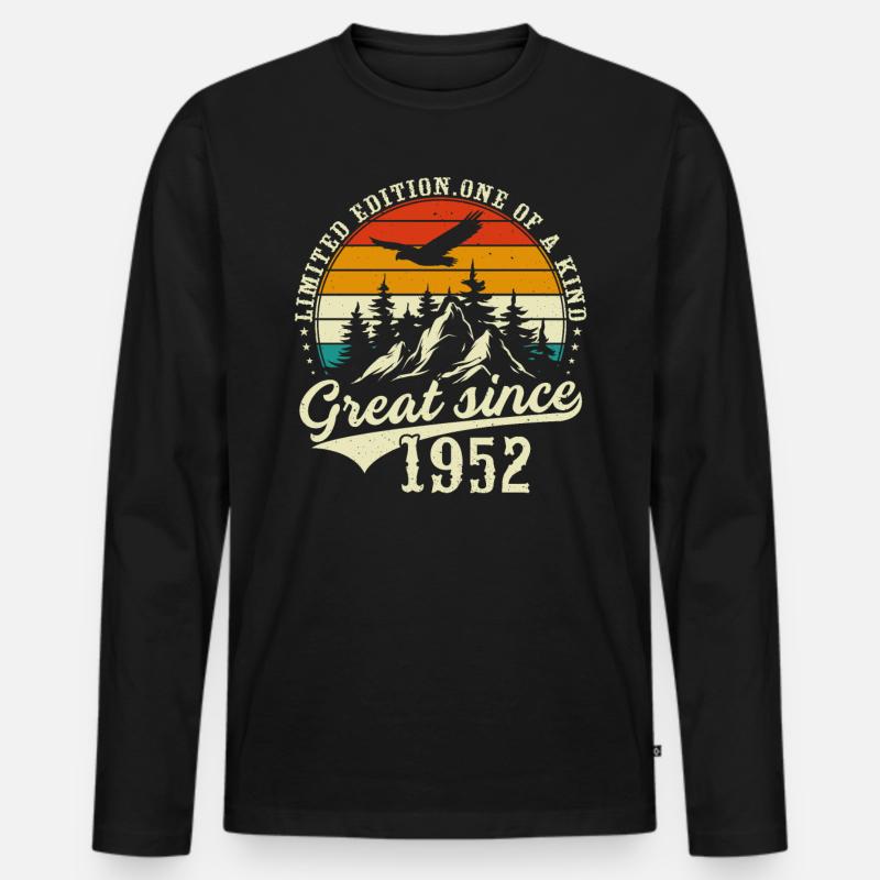 Einzigartig seit 1952 - Männer Premium Bio Langarmshirt - Schwarz