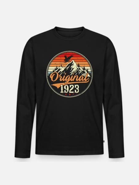 Original 1923 - Men's Premium Organic Long Sleeve Shirt - black