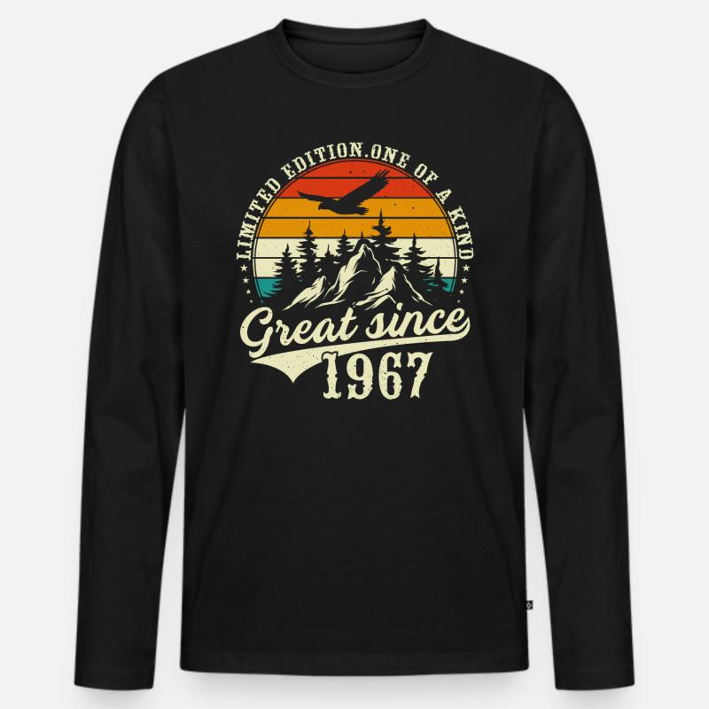 Einzigartig seit 1967 - Männer Premium Bio Langarmshirt - Schwarz
