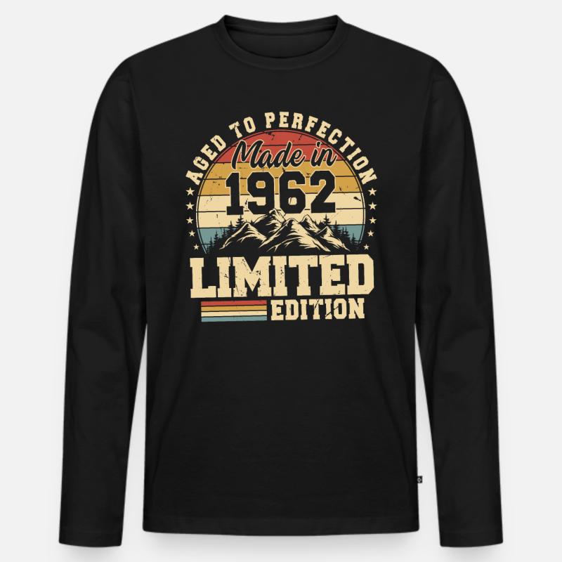 Einzigartig seit 1962 - Männer Premium Bio Langarmshirt - Schwarz