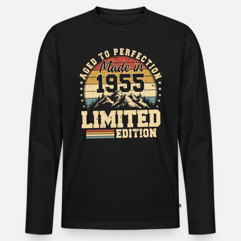 Einzigartig seit 1955 - Männer Premium Bio Langarmshirt - Schwarz