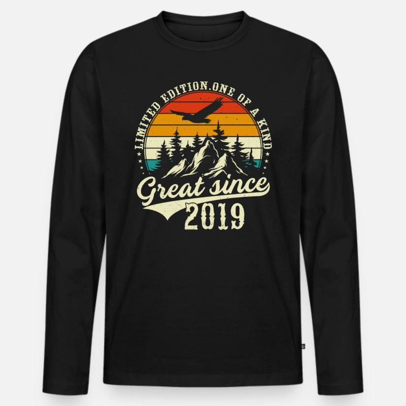 Einzigartig seit 2019 - Männer Premium Bio Langarmshirt - Schwarz