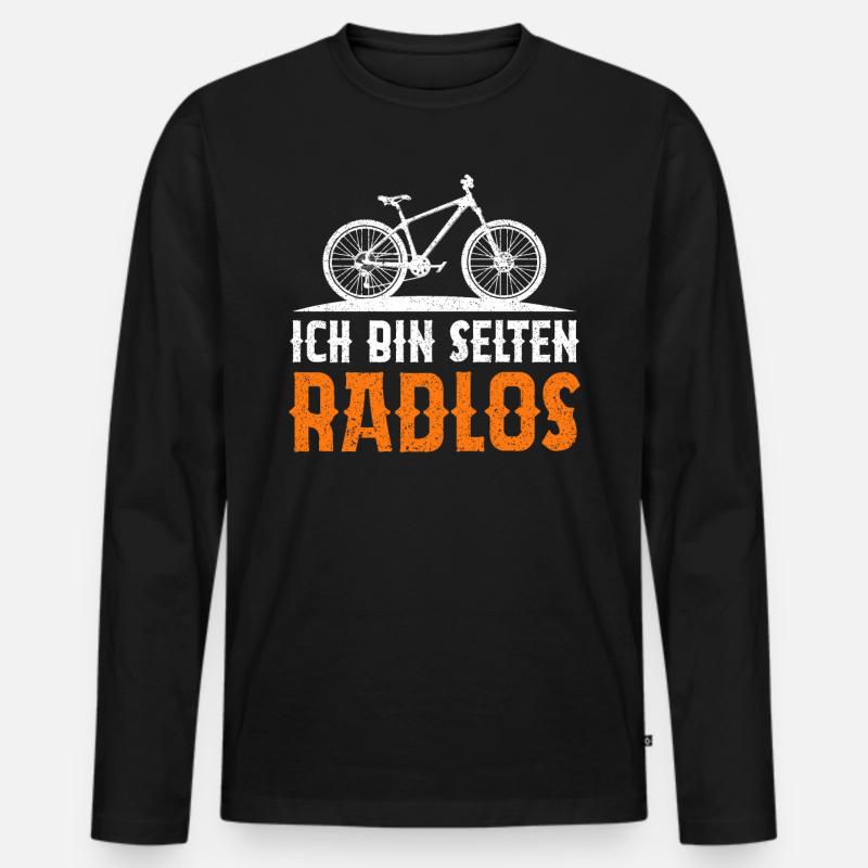 Ich Bin Selten Radlos - Männer Premium Bio Langarmshirt - Schwarz