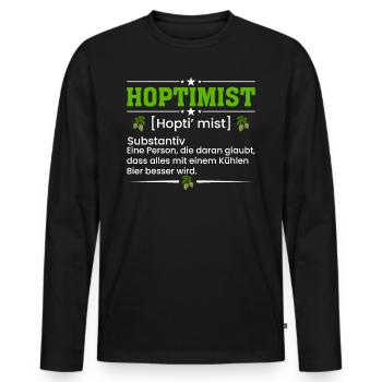 Hop timist Substantiv - Männer Premium Bio Langarmshirt - Schwarz - Vorne - Nico (187cm)