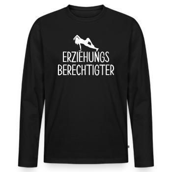 BDSM Gag Fetish Educational Gift - Männer Premium Bio Langarmshirt - Schwarz - Vorne - Nico (187cm)
