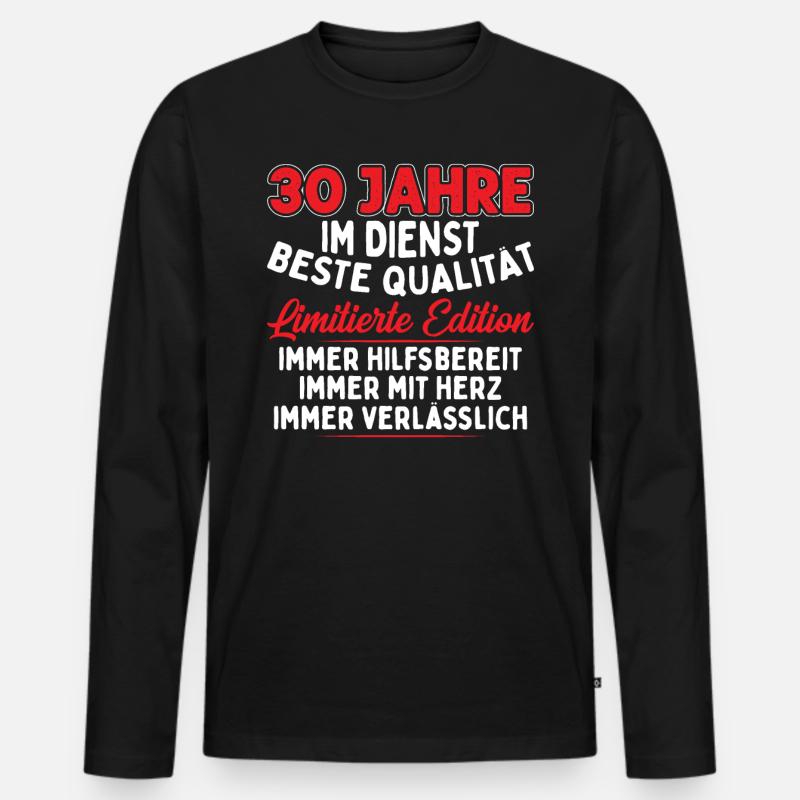 30 Jahre Im Dienst - Männer Premium Bio Langarmshirt - Schwarz