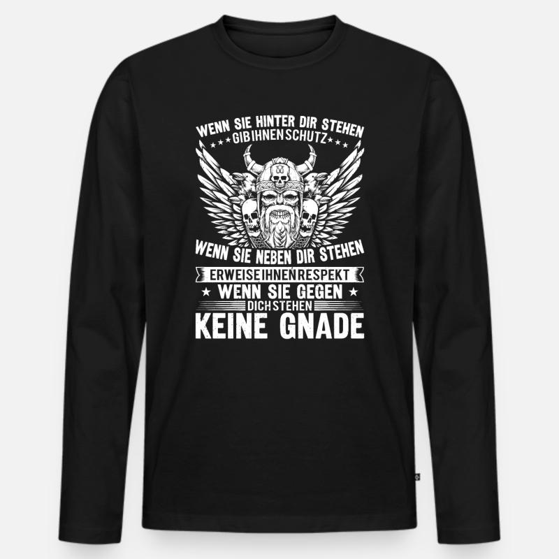 Wenn Sie Hinter Dir Stehen - Männer Premium Bio Langarmshirt - Schwarz