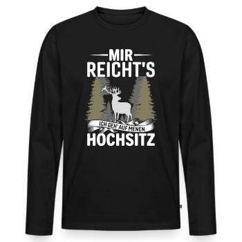 Mir Reicht's Ich Geh Menen Hochsitz - Männer Premium Bio Langarmshirt - Schwarz - Vorne - Nico (187cm)