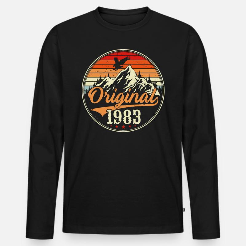 Ursprünglich 1983 - Männer Premium Bio Langarmshirt - Schwarz