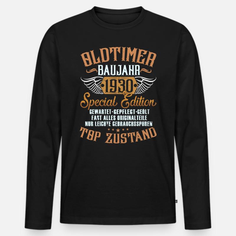 Oldtimer 1930 - Männer Premium Bio Langarmshirt - Schwarz
