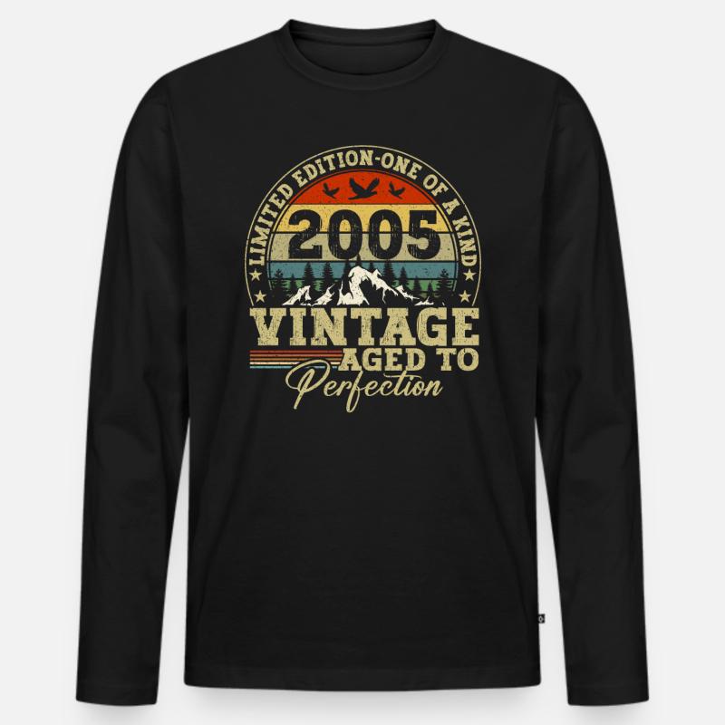 2005 Limited Edition - Männer Premium Bio Langarmshirt - Schwarz