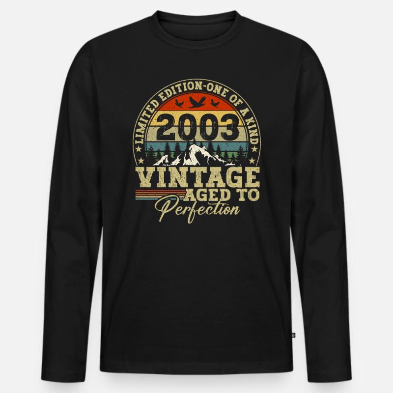 Limited Edition 2003 - Männer Premium Bio Langarmshirt - Schwarz