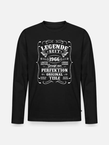 Generation 1966 - Männer Premium Bio Langarmshirt - Schwarz