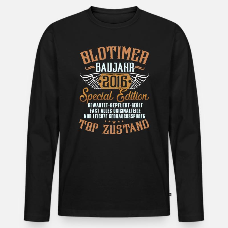 Oldtimer 2016 - Männer Premium Bio Langarmshirt - Schwarz