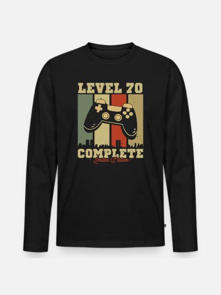 Geschenk Anniv. Jahrgang Niv. 70 Aufl. Limitiert - Männer Premium Bio Langarmshirt - Schwarz