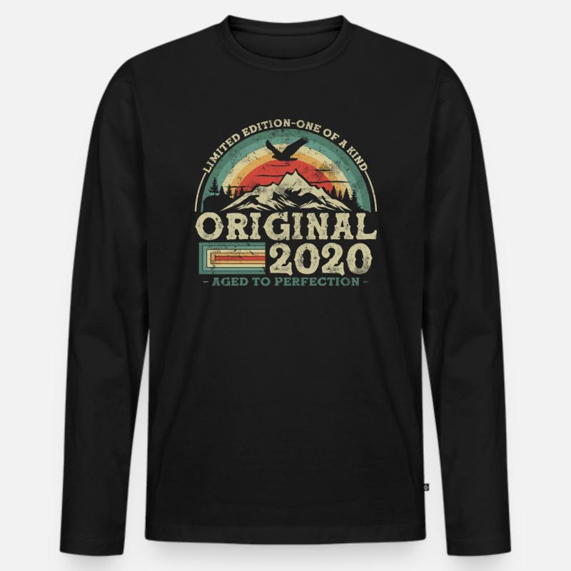 Original seit 2020 Limitierte Edition - Männer Premium Bio Langarmshirt - Schwarz