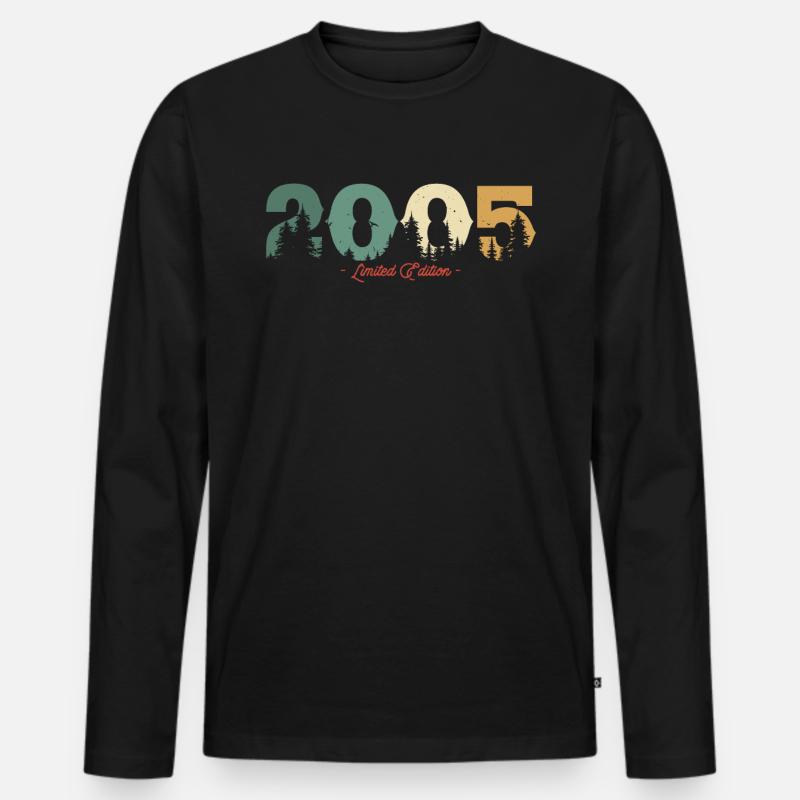 2005 limitierte Auflage - Männer Premium Bio Langarmshirt - Schwarz
