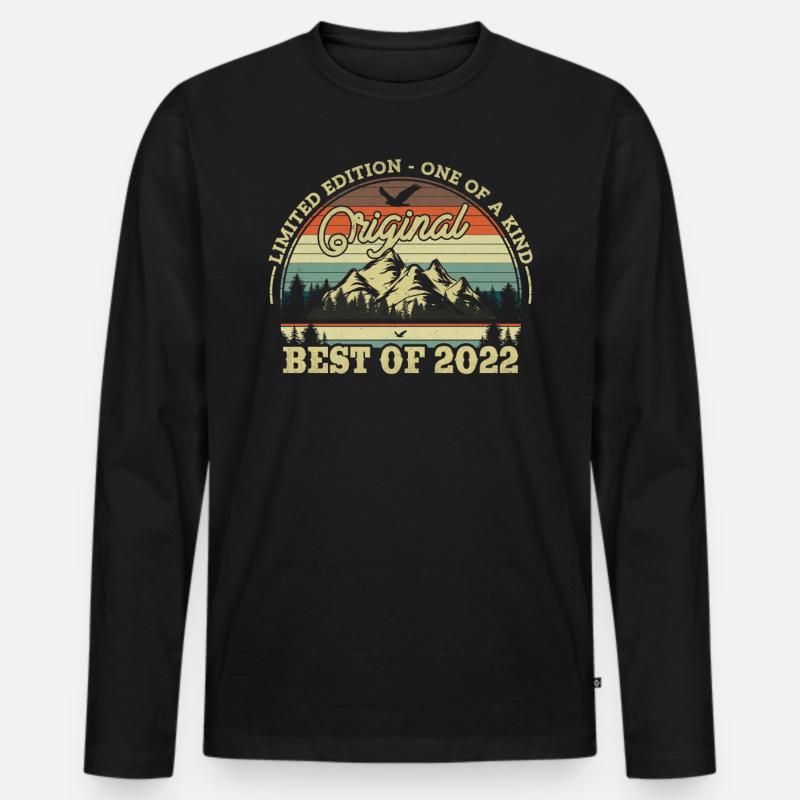 Ewige Kalender 2022 - Männer Premium Bio Langarmshirt - Schwarz