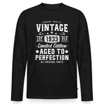 1933 - Un millésime pour l’éternité - T-shirt manches longues Premium bio Homme - noir - Devant - Nico (187cm)