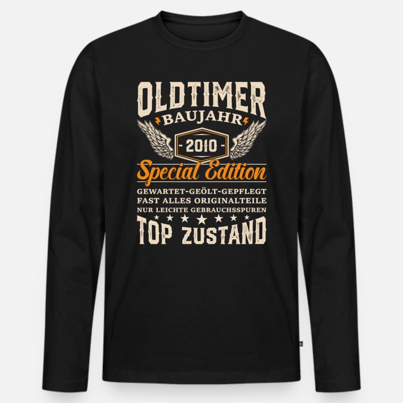 Retro Geschenkidee 2010 - Männer Premium Bio Langarmshirt - Schwarz