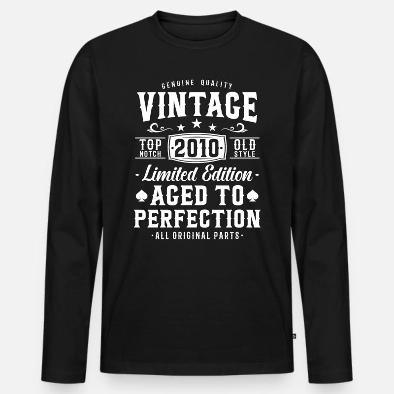 Nostalgie-Geschenk 2010 - Männer Premium Bio Langarmshirt - Schwarz