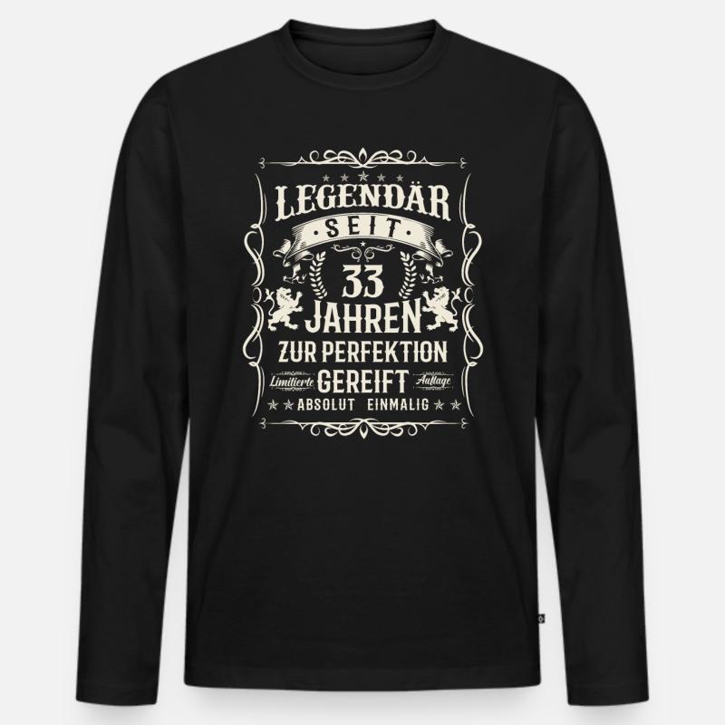 Perfektion seit 33 Jahren - Männer Premium Bio Langarmshirt - Schwarz
