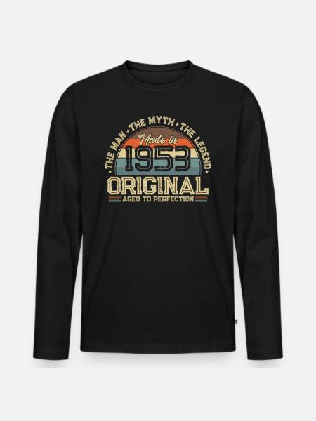 Legendary Birthday Boy '53 - Men's Premium Organic Long Sleeve Shirt - black