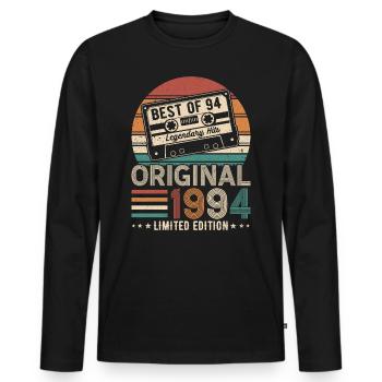 1994 - Born to the legend - Men's Premium Organic Long Sleeve Shirt - black - Front - Nico (187cm)