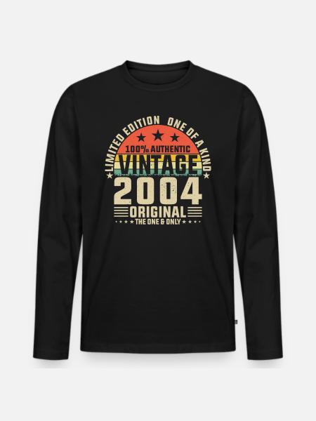 2004 - Millésime Naissance - T-shirt manches longues Premium bio Homme - noir