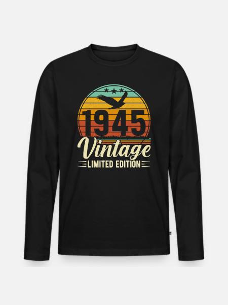1945 - A timeless masterpiece - Men's Premium Organic Long Sleeve Shirt - black