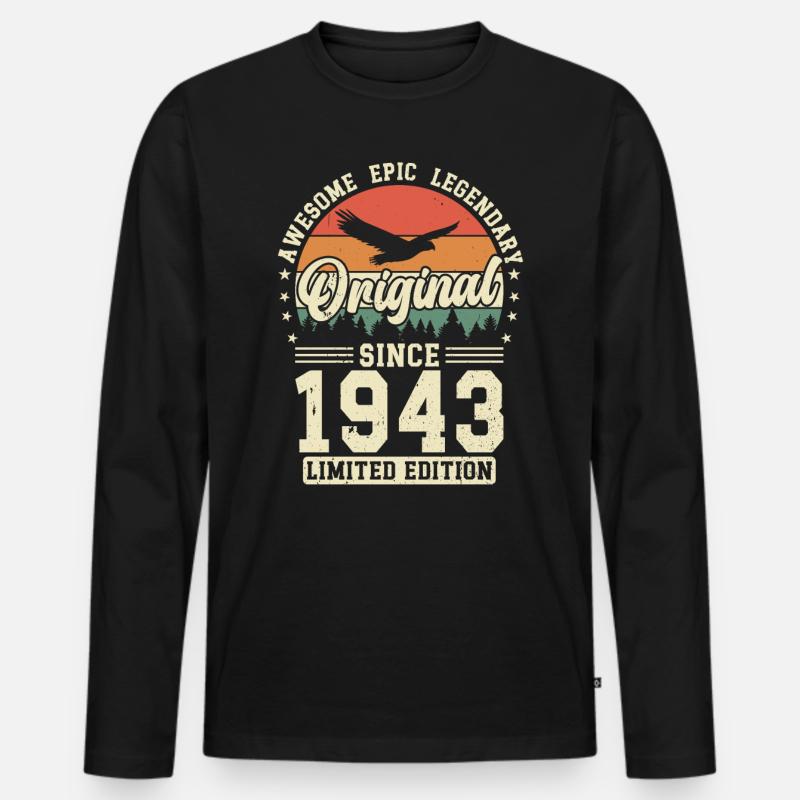 1943: Zeitlos Legendär - Männer Premium Bio Langarmshirt - Schwarz