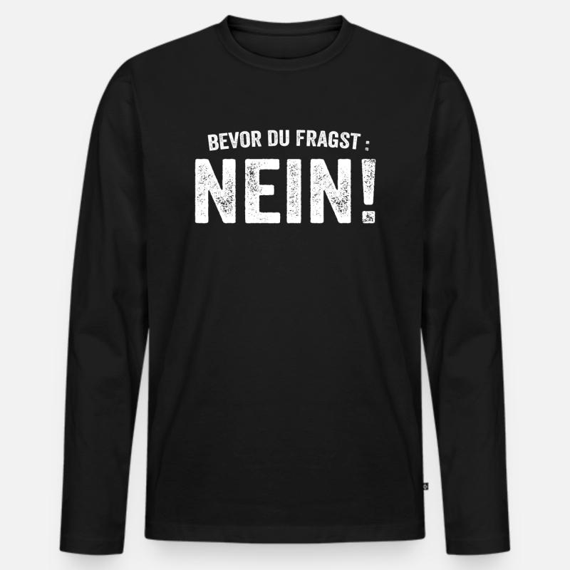 Vor der Frage: Nein - Männer Premium Bio Langarmshirt - Schwarz