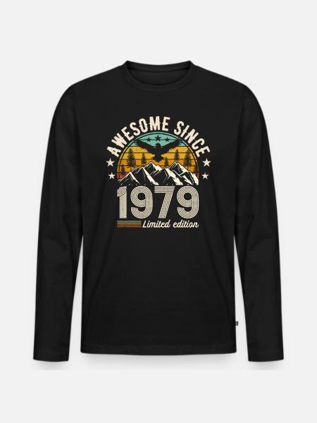 Legendary 65th birthday 1979 - Men's Premium Organic Long Sleeve Shirt - black