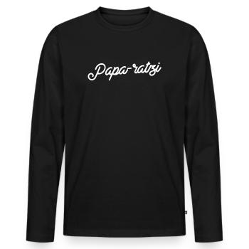 Papa-ratzi Moments - T-shirt manches longues Premium bio Homme - noir - Devant - Nico (187cm)