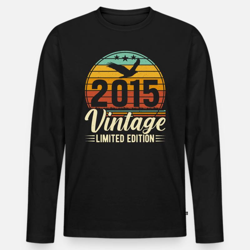Geboren Legenden 2015 - Männer Premium Bio Langarmshirt - Schwarz