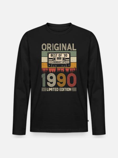 1990 Jubilee Star 34 - Men's Premium Organic Long Sleeve Shirt - black