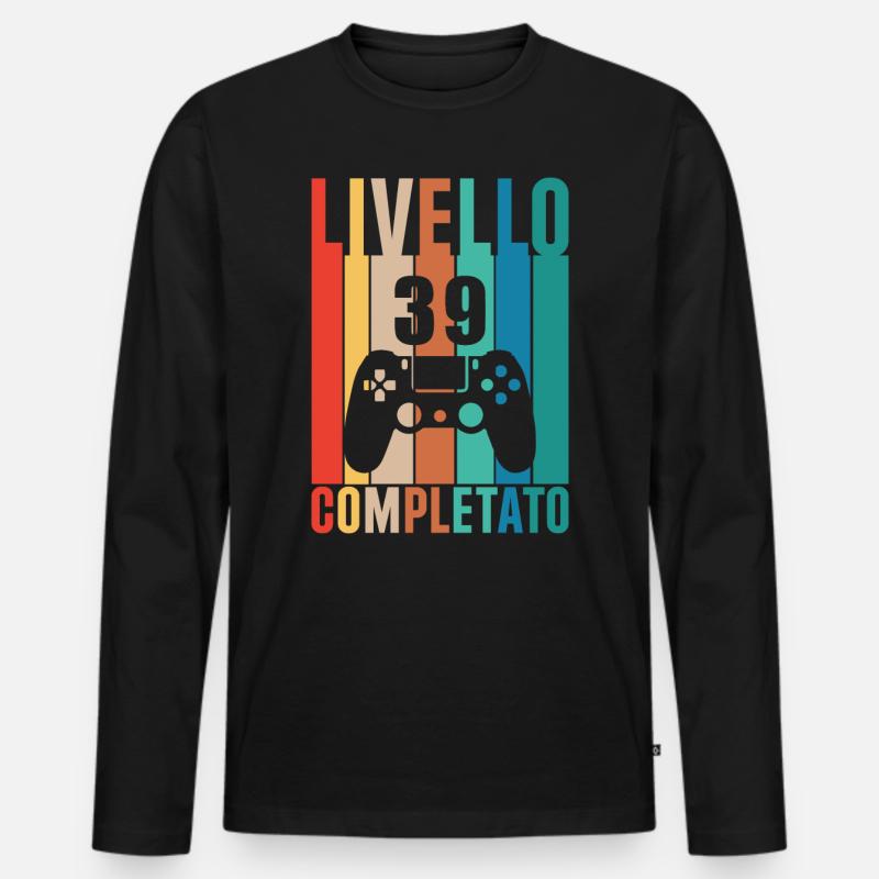 Stufe 39 - Männer Premium Bio Langarmshirt - Schwarz