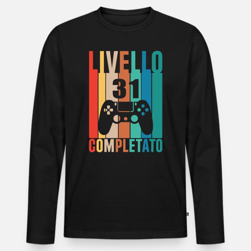 Stufe 31 - Männer Premium Bio Langarmshirt - Schwarz