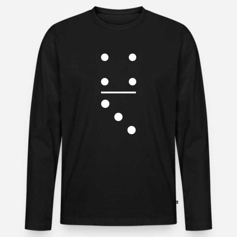 Lustiger Dominostein 4-3 Karneval - Männer Premium Bio Langarmshirt - Schwarz