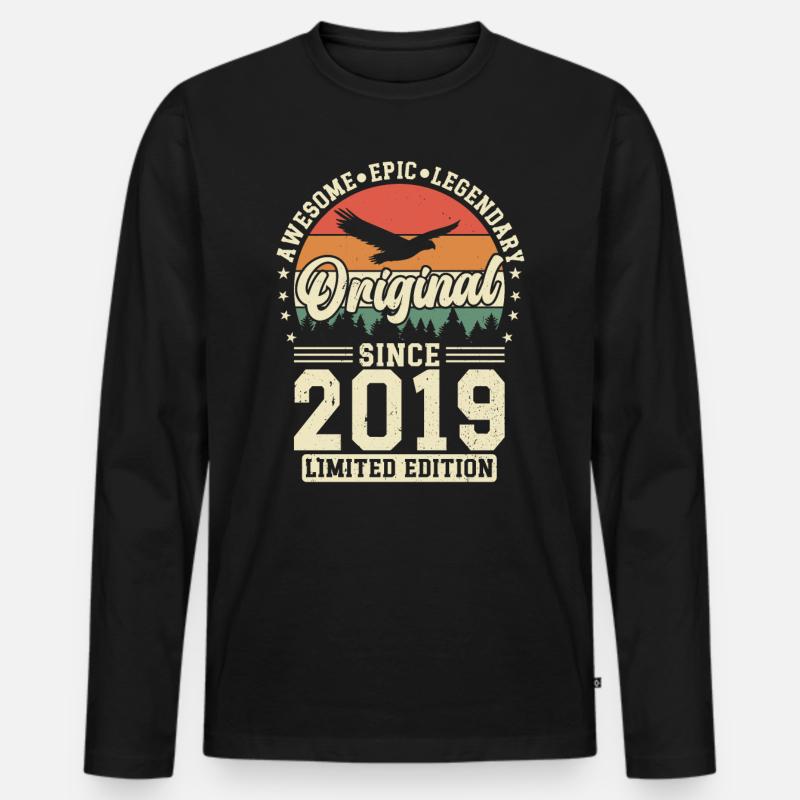 Jubiläumsfreude 2019 - Männer Premium Bio Langarmshirt - Schwarz