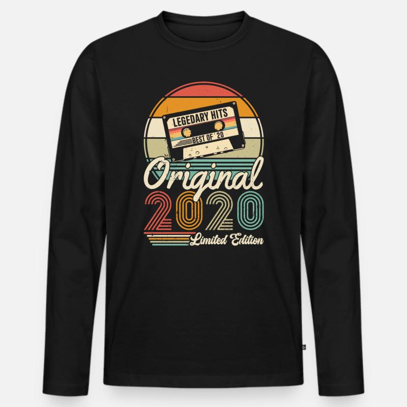 2020 - Männer Premium Bio Langarmshirt - Schwarz
