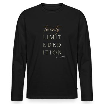 20th Birthday limited edition since 2005 Gift - Men's Premium Organic Long Sleeve Shirt - black - Front - Nico (187cm)