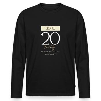 20e anniversaire ans d’être génial 2005 Cadeau - T-shirt manches longues Premium bio Homme - noir - Devant - Nico (187cm)