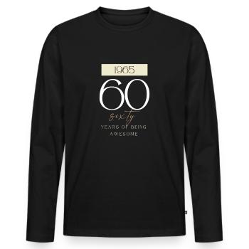 60e anniversaire ans d’être génial 1965 cadeau - T-shirt manches longues Premium bio Homme - noir - Devant - Nico (187cm)