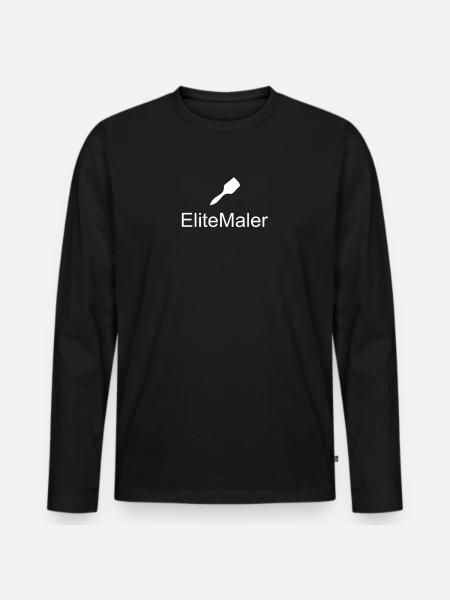 Elite Maler - Männer Premium Bio Langarmshirt - Schwarz